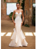 Strapless Sweetheart Neck Ivory Satin Ruffle Wedding Dress